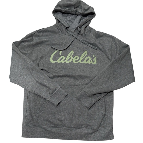 Cabela’s Logo Men’s Hoodie Sweatshirt Size Medium Gray Green - Picture 1 of 7